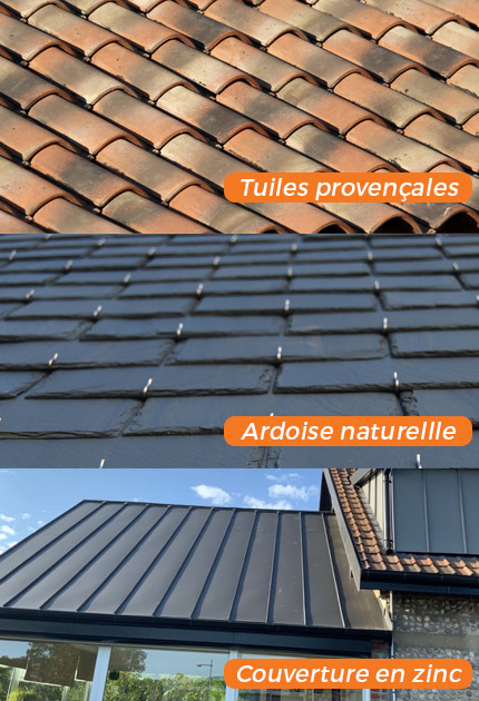 Différents types de tuiles à Draguignan