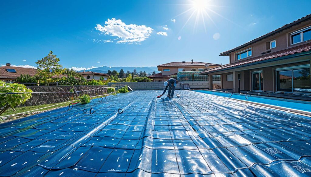 Artisan couvreur posant une sous-toiture respirante sur une maison provençale dans le Var
