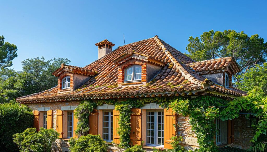 Élégante toiture à la Mansart sur une maison traditionnelle du Var